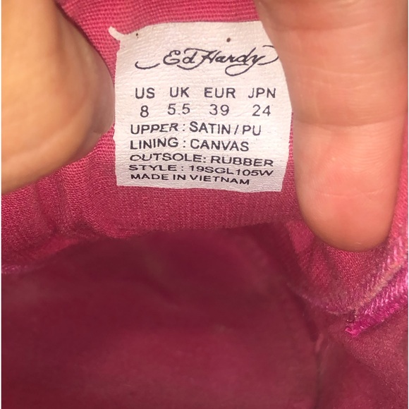 Don Ed Hardy Pink Slip On Laceless Sneaker Size 8 Women’s - Picture 8 of 13